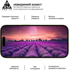 Фото: Захисне скло ArmorStandart for Apple iPhone 14 Pro - Pro 3D (ARM66355) № 5 | KTC