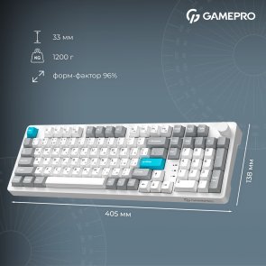 Клавіатура GamePro Asgard Drakkar MK305WH WL/BT/USB White