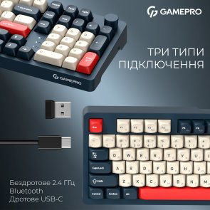 Клавіатура GamePro Asgard Drakkar MK305BL WL/BT/USB Blue