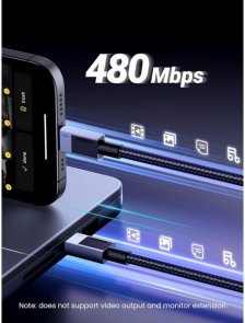 Кабель USB (Type-C/Type-C) 3м, Ugreen L512, 100W, Grey