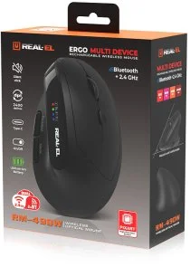 Фото: Миша Real-EL RM-490W Wireless Black (EL123200058) № 9 | KTC