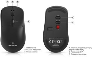Миша Real-EL RM-317W Wireless Black (EL123200052)
