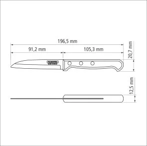Фото: Ніж кухонний для овочів Tramontina POLYWOOD 7.6cm Black (21121/193) № 4 | KTC