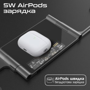  Бездротова зарядна станція Promate aurafold-trio (6959144063645)