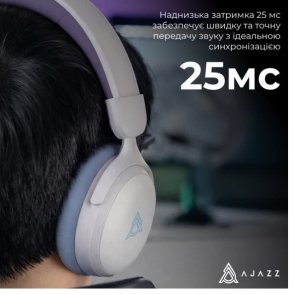 Гарнітура Ajazz AHM08 Max WL/BT Purple/White/Blue (AHM08-MAX-PWB)