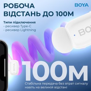 Радіосистема BOYA mini-13 Type-C/Lightning White