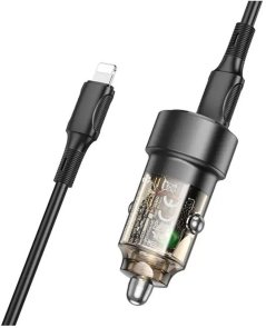 Автомобільний зарядний пристрій BOROFONE BZ20 Smar 38W Transparent Black (6941991101564)