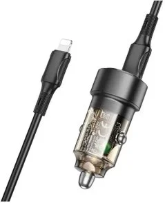 Фото: Автомобільний зарядний пристрій BOROFONE BZ20 Smart 38W Transparent Black (6941991101564) № 3 | KTC