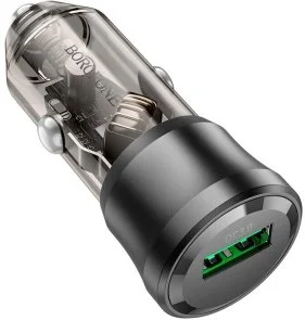 Фото: Автомобільний зарядний пристрій BOROFONE BZ23 Noble 3A Transparent Black (6941991106903) № 4 | KTC