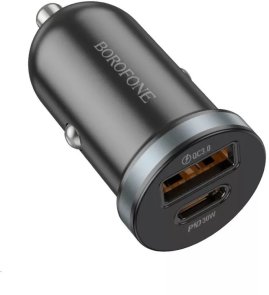 Автомобільний зарядний пристрій BOROFONE BZ22 Scenery QC3.0 PD 30W Black (6941991105180)