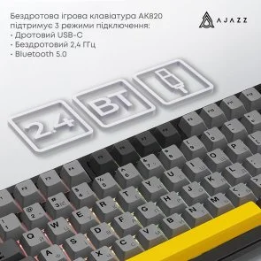 Фото: Клавіатура Ajazz AK820 Max Plus Daydream Switch RGB WL/BT/USB Black (AK820MAX-DD-BGY) № 3 | KTC