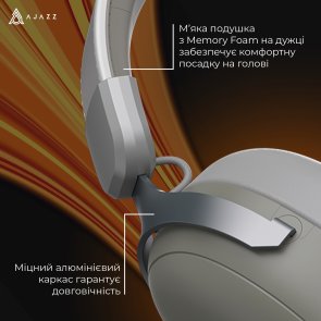 Гарнітура Ajazz AHM08 Max WL/BT Grey (AHM08-MAX-GW)