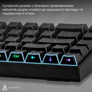 Клавіатура, Ajazz NK68 Red Switch Side Contour ENG/UKR USB, Black ( Gaming )