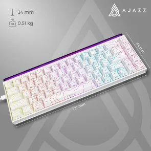 Фото: Клавіатура Ajazz NK68 Red Switch Side Contour White (NK68-R-S-W) № 15 | KTC