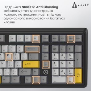 Клавіатура Ajazz AK980 Max Magnetic Switches USB Black/Grey/Yellow (AK980-MAX-M-BGY)
