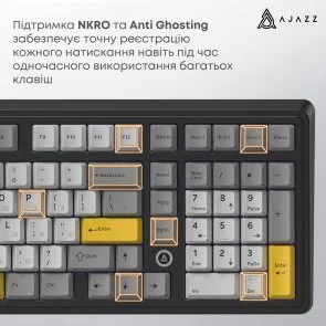 Фото: Клавіатура Ajazz AK980 Max Magnetic Switches USB Black/Grey/Yellow (AK980-MAX-M-BGY) № 12 | KTC