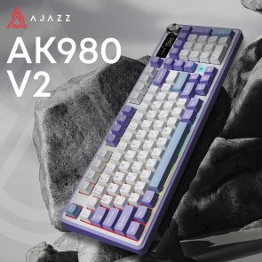 Клавіатура Ajazz AK980 V2 Gift Switch V2 WL/BT/USB Purple/White/Blue (AK980-V2-G-PWB)