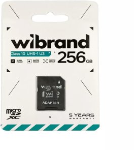 FLASH пам'ять Wibrand Micro SDXC 256Gb UHS-I U3 V10 Class 10 with adapter (WICDHU3/256GB-A)