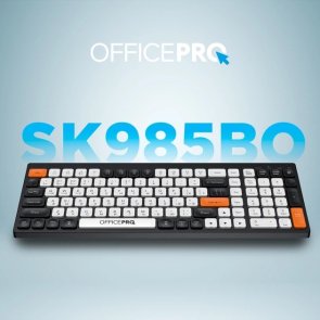 Клавіатура, OfficePro SK985BO WL/BT, Black/White