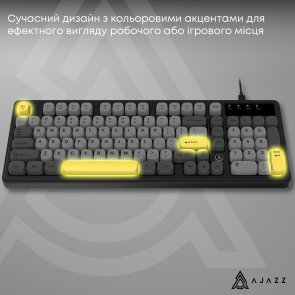 Клавіатура Ajazz AF98 USB Black/Gray/Yellow (AF98-BGY)