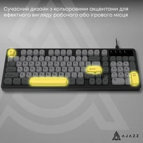 Фото: Клавіатура Ajazz AF98 USB Black/Gray/Yellow (AF98-BGY) № 13 | KTC