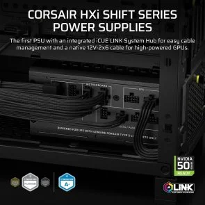 Фото: Блок живлення Corsair 1000W HX1000i Shift (CP-9020265-EU) № 7 | KTC