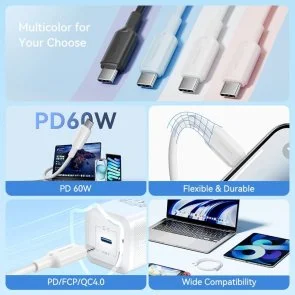 Фото: Кабель Vention 60W Type-C / Type-C 1m White (TRCWF) № 4 | KTC