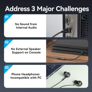 Перехідник Vention USB-A M / Jack 3.5mm 0.25m Black (CVEBC)