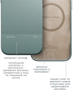 Чохол Native Union for Apple iPhone Air - Classic Slate Green (RECLA-GRN-NP25A)