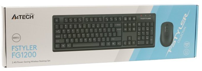 Комплект клавіатура+миша A4tech FG1200 Wireless Black (FG1200 Black)