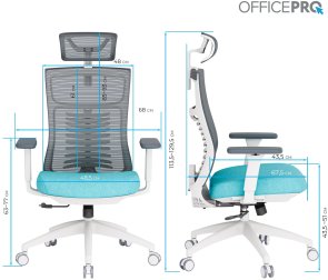 Крісло OfficePro Balance OC550-W-DG-BL White/Dark Gray/Blue