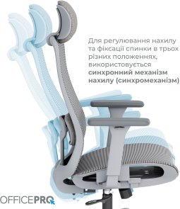 Крісло OfficePro Wave OC670 Gray (OC670-G-G-G)