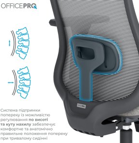 Крісло OfficePro Wave OC599 Black/Dark Gray (OC599-B-DG-DG)