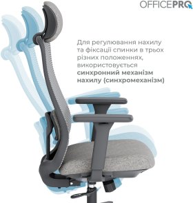 Крісло OfficePro Wave OC599 Black/Dark Gray (OC599-B-DG-DG)