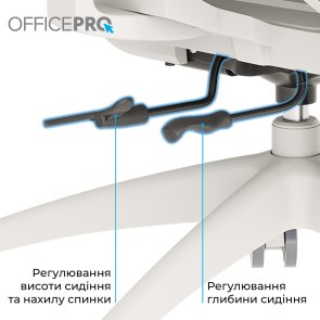 Крісло OfficePro Skyline OC680 White/Light Gray (OC680-W-LG-LG)