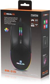 Мишка, REAL-EL RM-515 USB, Black