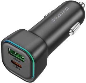 Автомобільний зарядний пристрій BOROFONE BZ28A Trophie 30W Black (6941991110818)