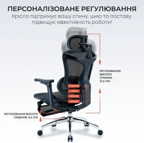 Фото: Крісло SIHOO Doro C300L with Footrest Black (DORO-C300L-A3-101-JT) № 12 | KTC