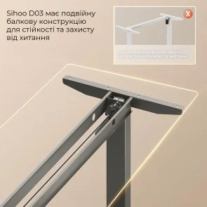 Фото: Стіл комп’ютерний SIHOO D03 Walnut/Black (D03-104/D03-108) № 12 | KTC