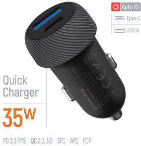 Автомобільний зарядний пристрій ColorWay 35W PD QC3.0 Black (CW-CHA064PD-BK)