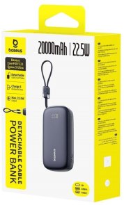  Батарея універсальна Baseus EnerFill FC21 Qpow3 Ultra Digital Display 20000mAh Cosmic Black (E0027M00)