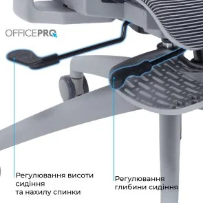 Фото: Крісло OfficePro Skyline Footrest OC750 Gray/Dark Gray (OC750-G-DG-DG) № 15 | KTC