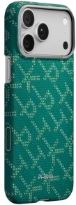 Чохол Pitaka for Apple iPhone 17 Pro - Ultra-Slim Monogram Green/Gold (KI1701PTK)