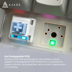 Клавіатура Ajazz AK820 Pro Flying Fish Switch RGB With Screen Wireless Black (AK820PRO-FF-BGY)