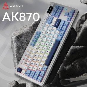 Клавіатура Ajazz AK870 Plus Murad Switch RGB WL/BT/USB White (AK870-MU-BWD)