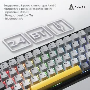 Фото: Клавіатура Ajazz AK680 Max Magnetic Switch RGB WL/BT/USB Black (AK680-M-BGY-A) № 5 | KTC