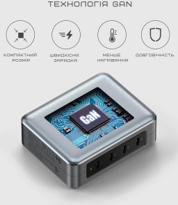 Зарядний пристрій Satechi Travel PD GaN 145W Space Gray (ST-W145GTM)