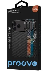Фото: Чохол Proove for Apple iPhone 17 Pro Max - Carbon Slim with Magnetic Ring black (PCCSIP17PM02) № 3 | KTC