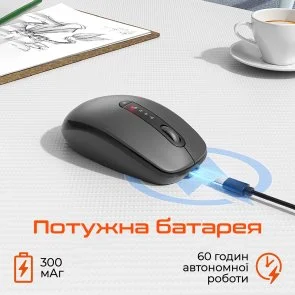Фото: Миша Meetion BTM100R Wireless Black/Steel Gray (MT-BTM100R-A) № 6 | KTC