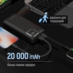 Батарея універсальна ColorWay Power Bank 20000 mAh Optimal Power 22.5W Black (CW-PB200LPB5BK-PDD)